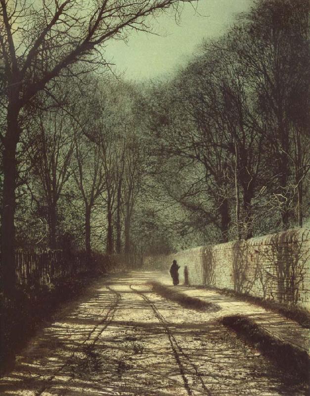 Atkinson Grimshaw Tree Shadows on the Park Wall,Roundhay Park Leeds France oil painting art